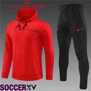 Paris PSG Kids Training Tracksuit Hoodie Red 2023/2024