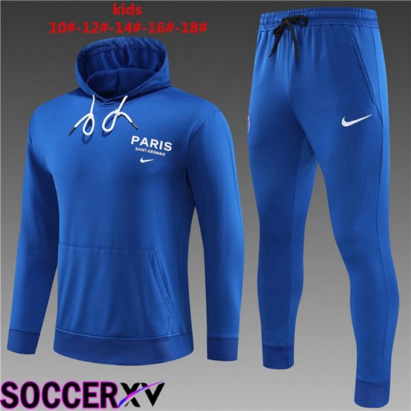 Paris PSG Kids Training Tracksuit Hoodie Blue 2023/2024