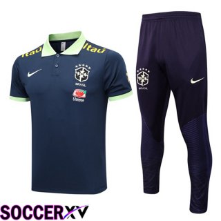 Brazil Soccer Polo + Pants Royal Blue 2023/2024