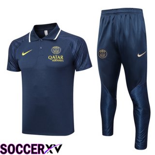 Paris PSG Soccer Polo + Pants Royal Blue 2023/2024