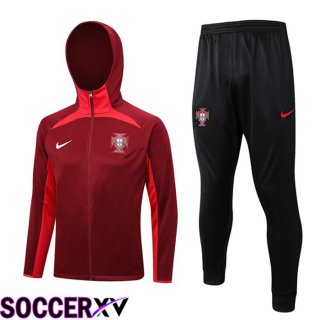 Portugal Training Tracksuit Hoodie Red 2023/2024