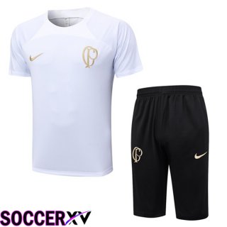 Corinthians Training T Shirt + Shorts White 2023/2024