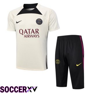 Paris PSG Training T Shirt + Shorts Brown 2023/2024