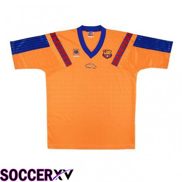 FC Barcelona Retro Away Soccer Jersey Orange 1991-1992