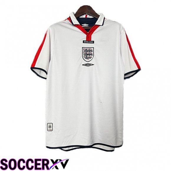 England Retro Home Soccer Jersey White 2004