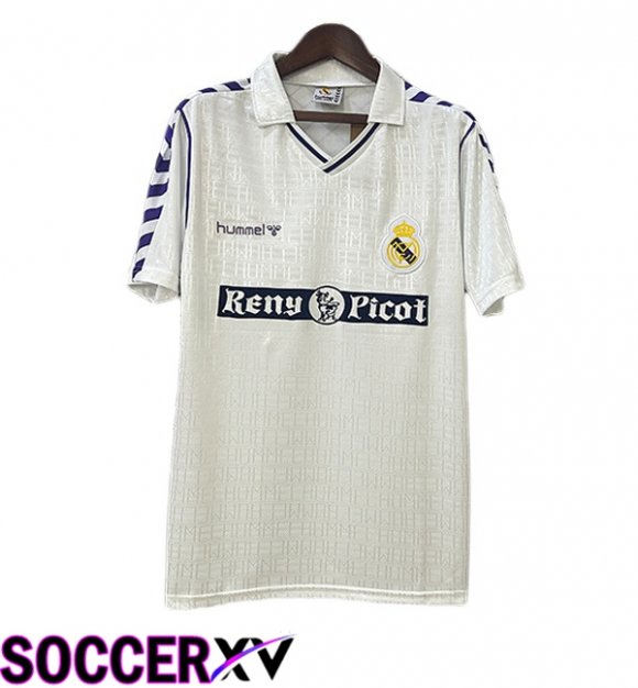 Real Madrid Retro Home Soccer Jersey White 1989-1990