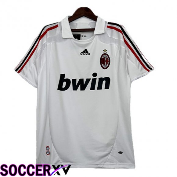 AC Milan Retro Soccer Jersey Away White 2007-2008