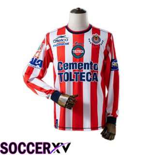 CD Guadalajara Retro Home Soccer Jersey Long sleeve Red White 2002-2003