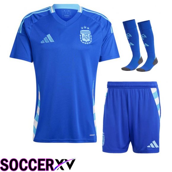 Argentina Away Soccer Jersey (Shorts + Socks) Kit 2024/2025