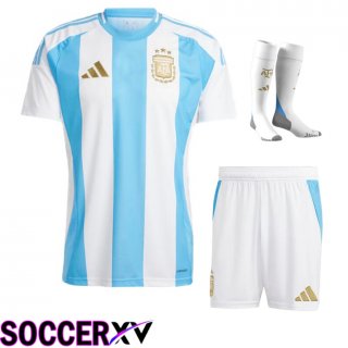 Argentina Home Soccer Jersey (Shorts + Socks) Kit 2024/2025