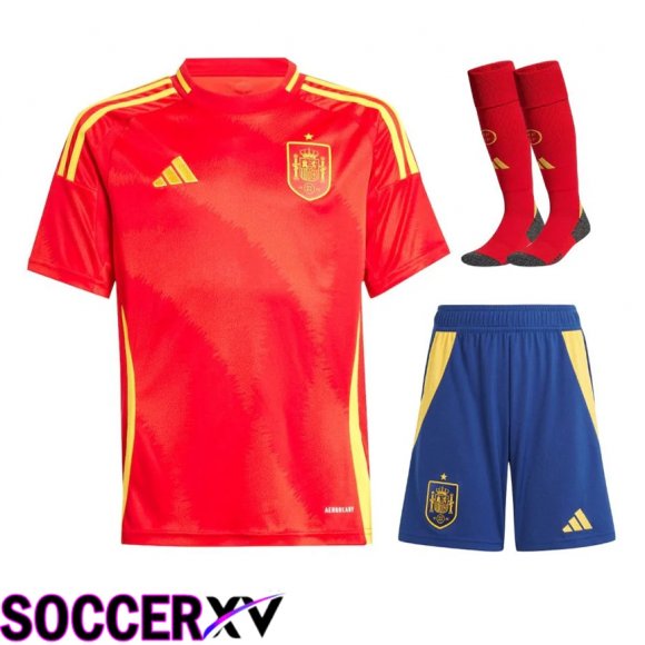 Spain Home Soccer Jersey (Shorts + Socks) Kit 2024/2025