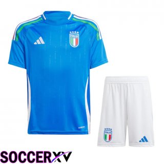 Italy Home Soccer Jersey + Shorts Kit 2024/2025