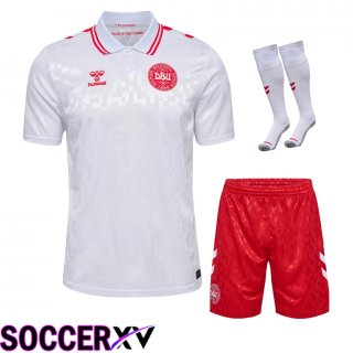 Denmark Away Soccer Jersey (Shorts + Socks) Kit 2024/2025