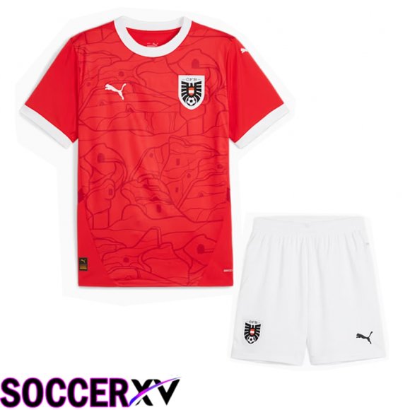 Austria Home Soccer Jersey + Shorts Kit 2024/2025