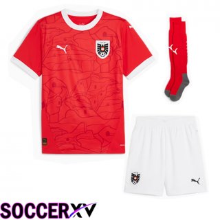 Austria Home Soccer Jersey (Shorts + Socks) Kit 2024/2025