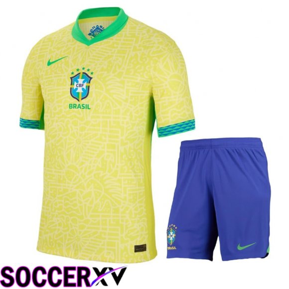 Brazil Home Soccer Jersey + Shorts Kit 2024/2025