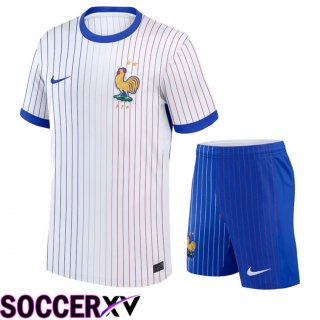 France Away Soccer Jersey + Shorts Kit 2024/2025