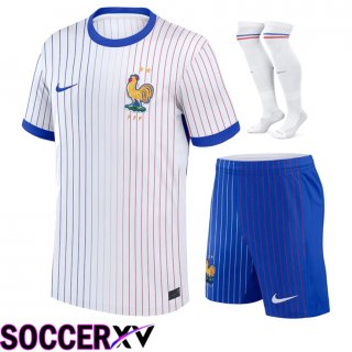 France Away Soccer Jersey (Shorts + Socks) Kit 2024/2025