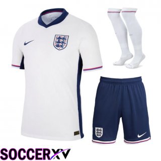 England Home Soccer Jersey (Shorts + Socks) Kit 2024/2025