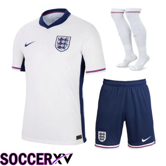 England Home Soccer Jersey (Shorts + Socks) Kit UEFA Euro 2024