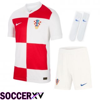 Croatia Home Soccer Jersey (Shorts + Socks) Kit 2024/2025