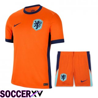 Netherlands Away Soccer Jersey + Shorts Kit 2024/2025