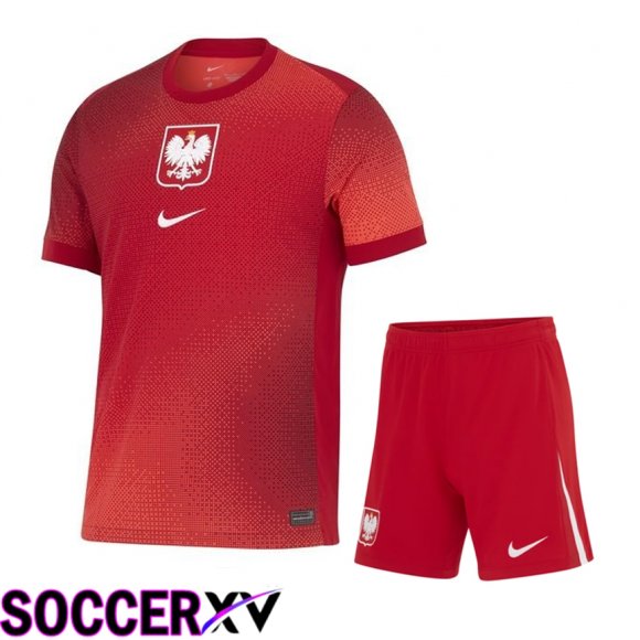 Poland Away Soccer Jersey + Shorts Kit UEFA Euro 2024