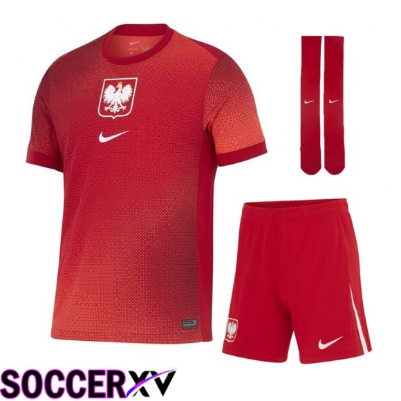 Poland Away Soccer Jersey (Shorts + Socks) Kit UEFA Euro 2024