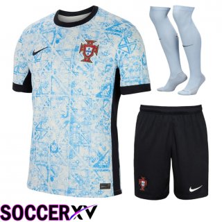 Portugal Away Soccer Jersey (Shorts + Socks) Kit UEFA Euro 2024