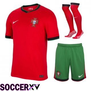 Portugal Home Soccer Jersey (Shorts + Socks) Kit 2024/2025