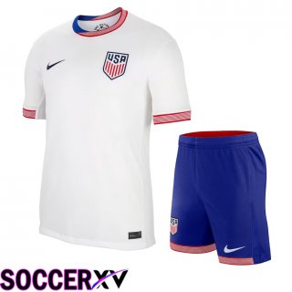 USA Home Soccer Jersey + Shorts Kit 2024/2025