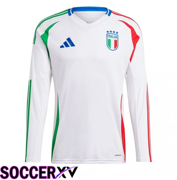 Italy Away Soccer Jersey Long Sleeve UEFA Euro 2024