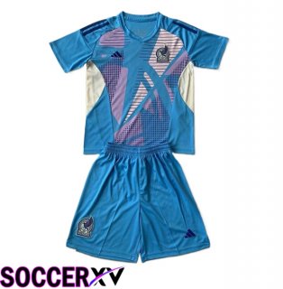 Mexico Kids Goalkeeper Soccer Jersey Blue 2024/2025