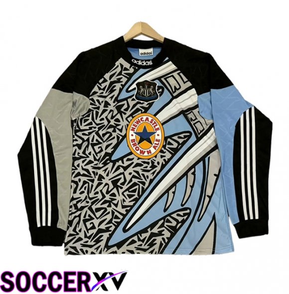 Newcastle United Retro Soccer Jersey Long Sleeve Blue 1995/1996