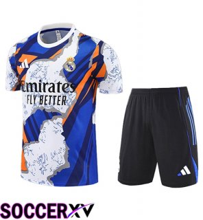 Real Madrid Kids kit Training T Shirt White/Blue/Orange 2025/2026