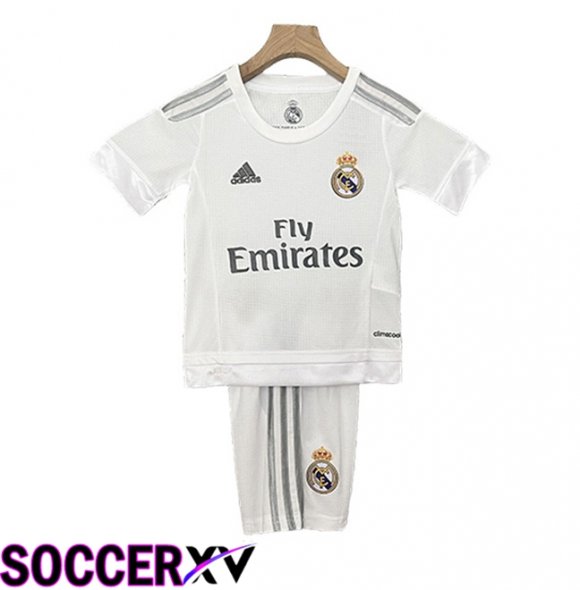 Real Madrid Retro Kids Home Soccer Jersey 2015/016