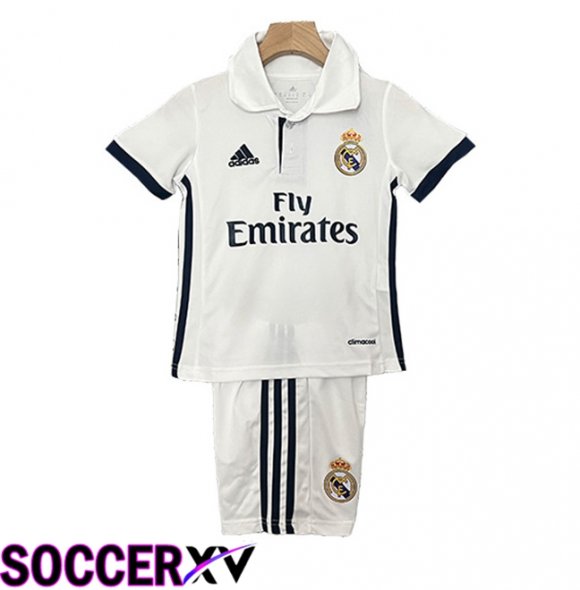 Real Madrid Retro Kids Home Soccer Jersey 2016/2017