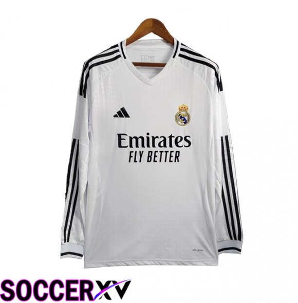 Real Madrid Home Soccer Jersey Long Sleeve 2024/2025