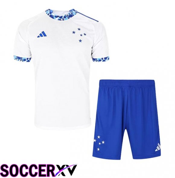 Cruzeiro EC Kids Away Soccer Jersey White 2024/2025