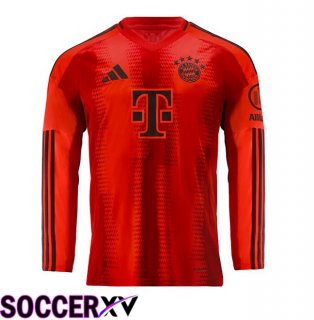 Bayern Munich Home Soccer Jersey Long Sleeve Red 2024/2025