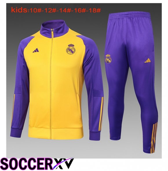 Real Madrid Kids kit Training Jacket Suit Yellow 2024/2025