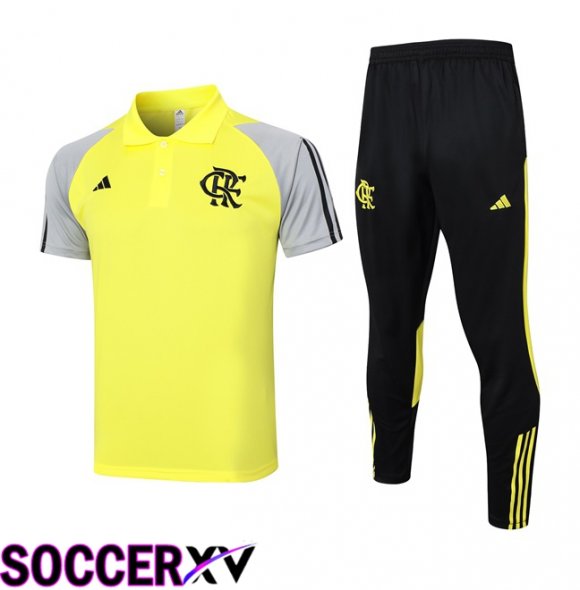 Flamengo Soccer Polo + Training Pants Yellow 2024/2025