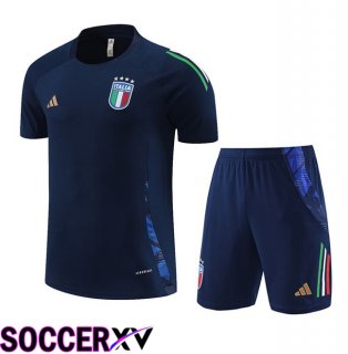 Italy kit Training T Shirt + Shorts Blue Royal 2024/2025