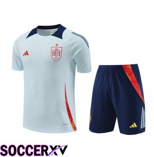 Spain kit Training T Shirt + Shorts Blue 2024/2025