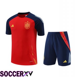 Spain kit Training T Shirt + Shorts Red 2024/2025