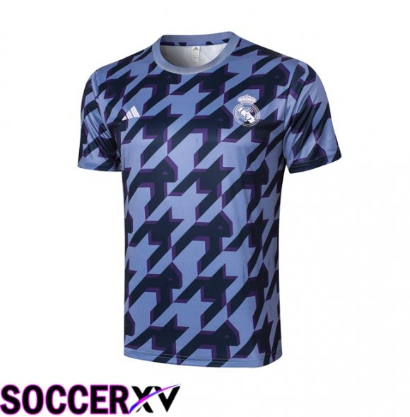 Real Madrid Training T Shirt Black Blue 2024/2025