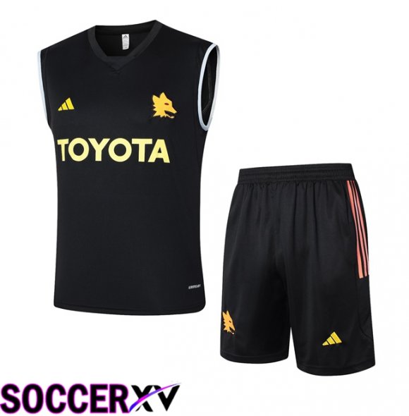 AS Roma Soccer Vest + Shorts Black 2024/2025