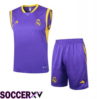 Real Madrid Soccer Vest + Shorts Purple 2024/2025