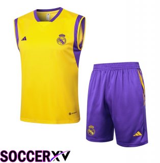 Real Madrid Soccer Vest + Shorts Yellow 2024/2025