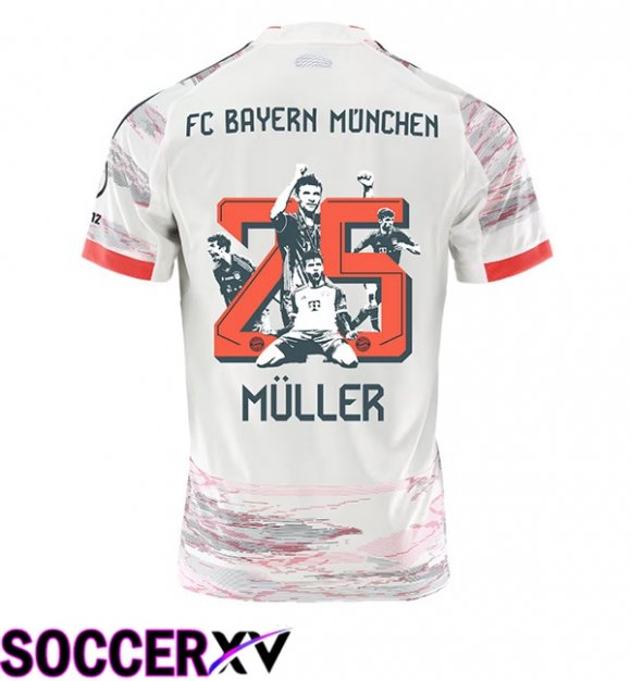 Bayern Munich (Müller 25) Away Soccer Jersey Special Edition White 2025/2026